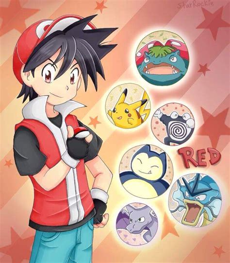 red's team pokemon|red pokemon team anime.